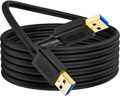 USB 3.0 Male to Male Cable 6Ft,Usb to USB Cable with Gold-Plated Connector for Hard Drive Enclosures, DVD Player, Laptop Cooler (6Ft/1.8M)