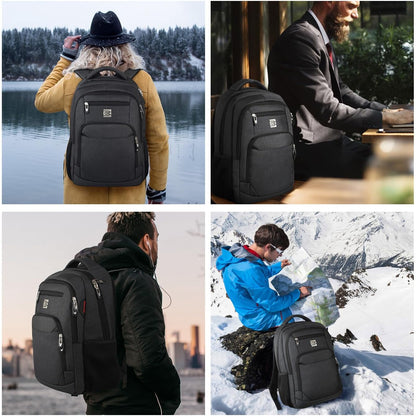 Laptop Backpack,Business Travel anti Theft Slim Durable Laptops Backpack with USB Charging Port,Water Resistant College School Computer Bag for Women & Men Fits 15.6 Inch Laptop and Notebook - Black